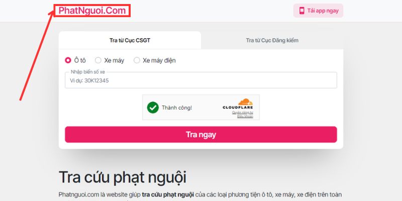 Check phat nguội Hải phòng trên website phatnguoi.com