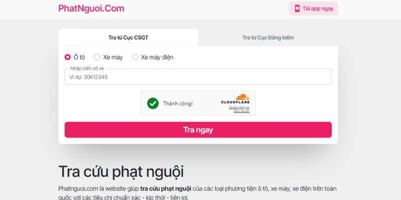 Tra cứu phạt nguội Bình Thuận trên phatnguoi.com