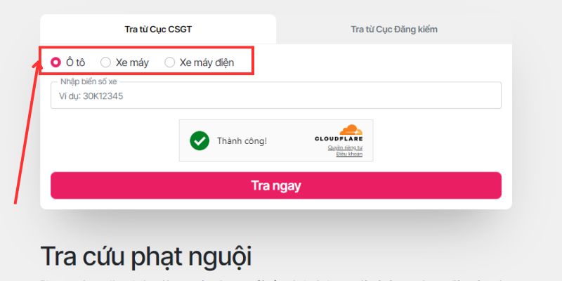 Tra cứu phạt nguội lâm đồng trên website 