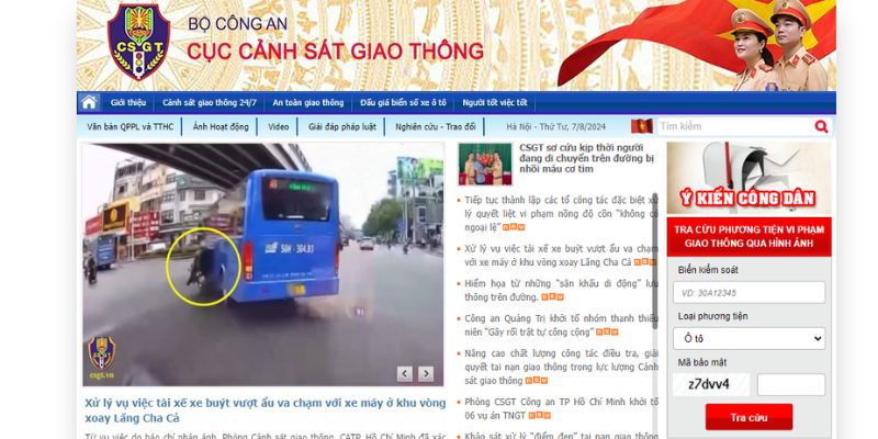 Cách tra cứu phạt nguội Hà Nội tại cgst