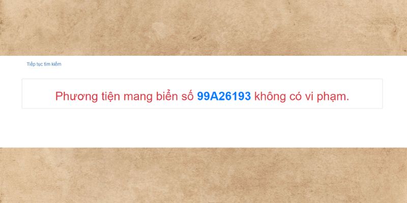 trả kết quả xe có vi phạm không