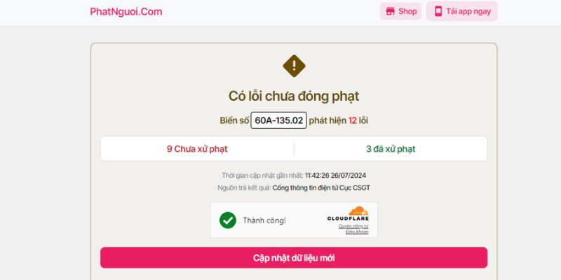 nhập biển số tra cứu phạt nguội Đồng Nai