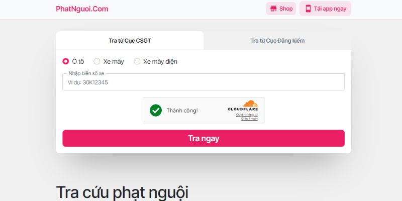 tra cứu phạt nguội Ninh Bình