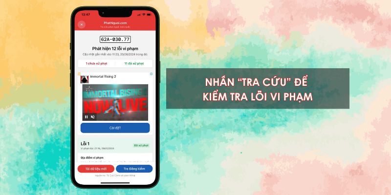 nhập biển để tra cứu và xem kết quả