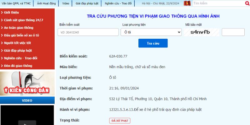 Tra cứu trên csgt