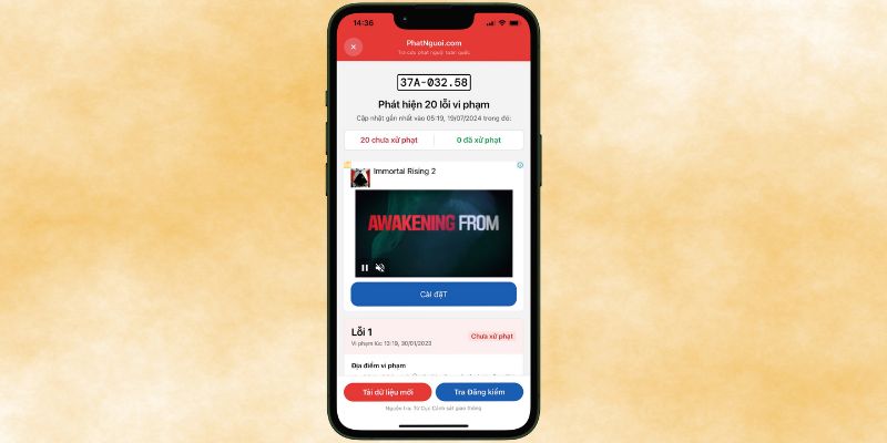 Tra phạt nguội nghệ an trên app