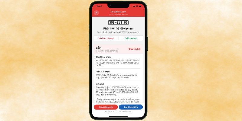 Tra cứu trên app