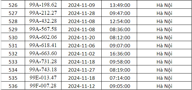 phạt nguội hà nội tháng 11 danh sách 19