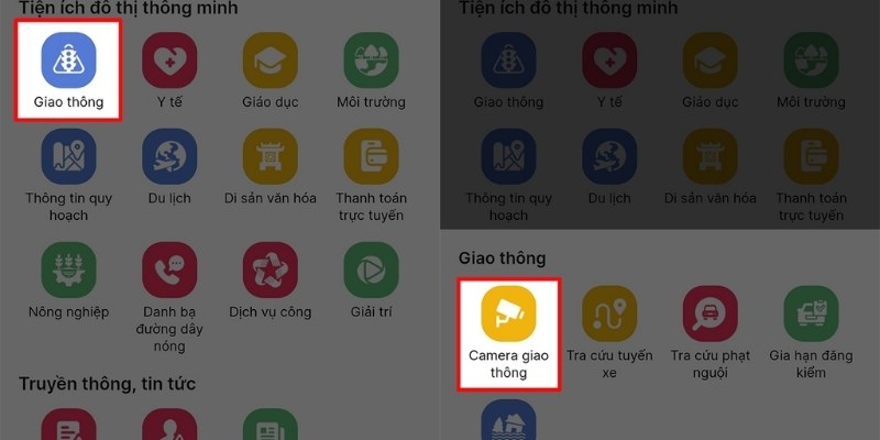 iHanoi xem camera giao thông bước 2