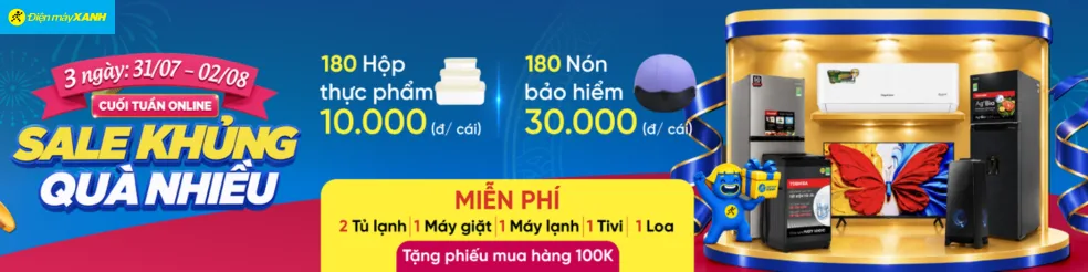 Điện máy xanh — Cuối tuần online: sale khủng, quà nhiều