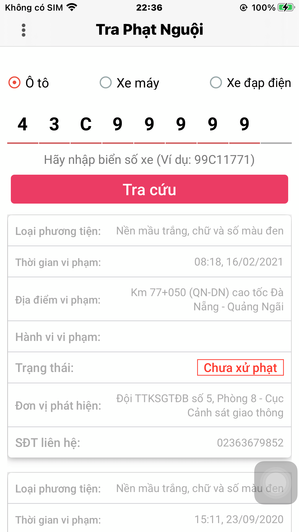 App tra cứu phạt nguội