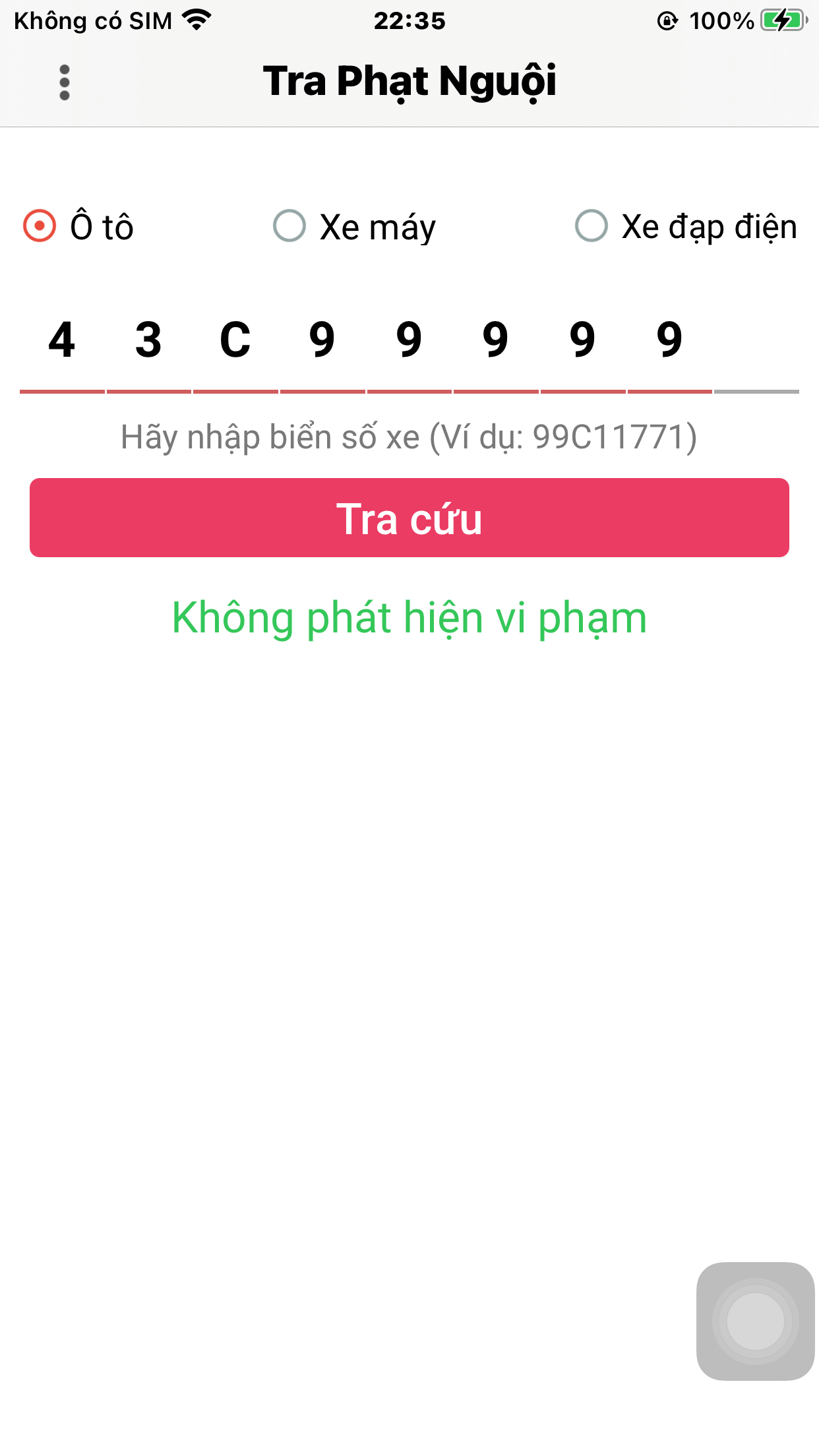 App tra cứu phạt nguội